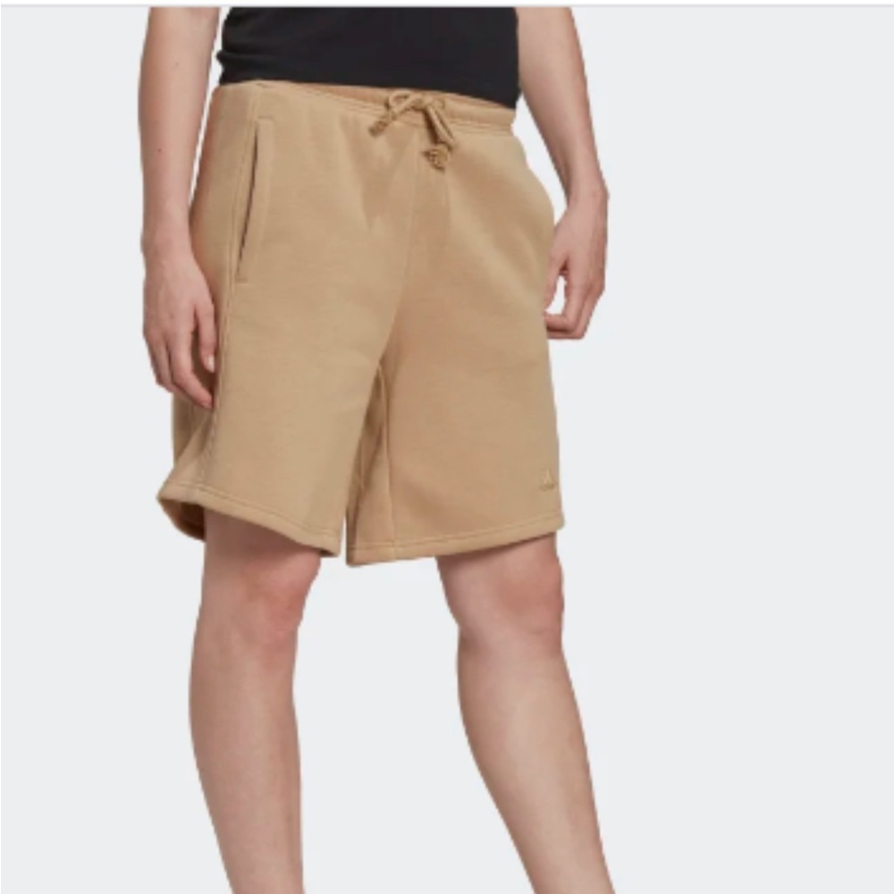 Nwt Adidas All Szn Fleece Shorts sz Medium Beige Tone